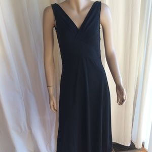 Loft Black V-Neck Cotton Dress